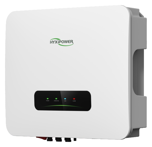 HYXiPOWER HYX-H-HS white wall-mounted hybrid inverter with a black status panel
